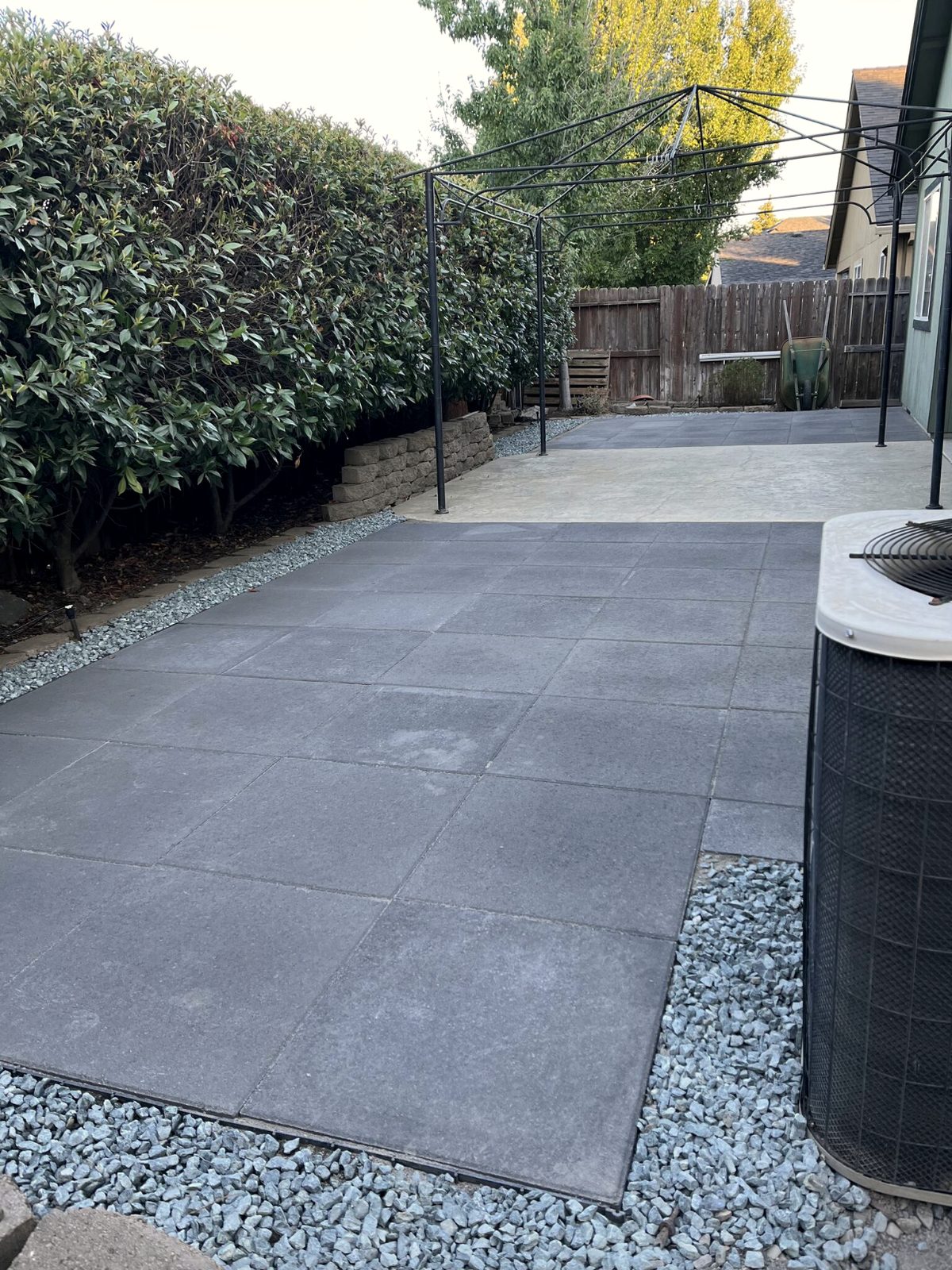 Large-format paver patio for a residential garden, Rogue Valley Oregon