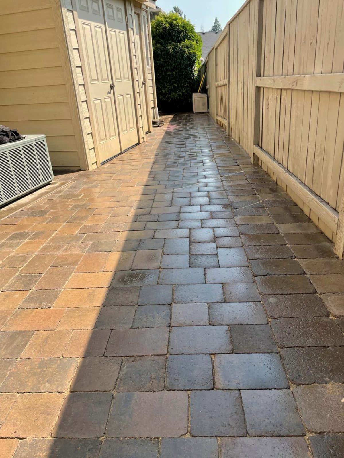 Paver entry with a custom gate, Rogue Valley Oregon